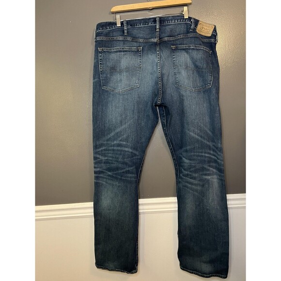 Polo Ralph Lauren Jeans Mens 44x36 Blue Straight Leg Stretch Denim Dark Wash - Picture 4 of 11